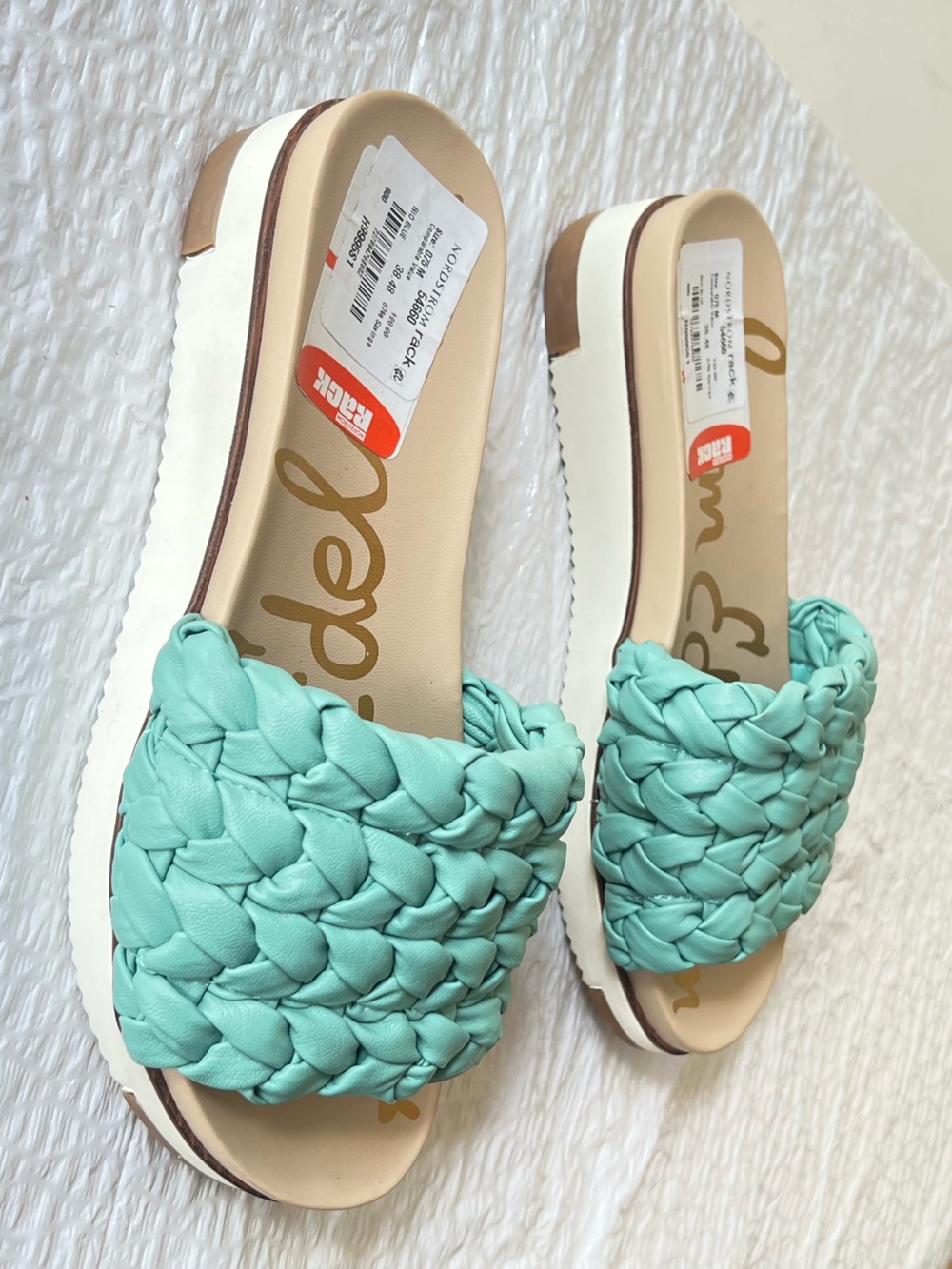 Sam Edelman Mint Green Braided Slide Sandals